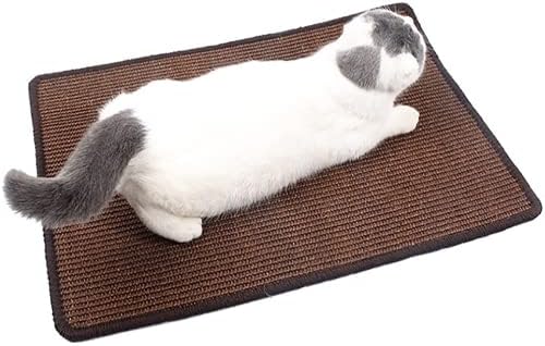 מגרד חתולים ,פופומרי [32 על 20 אינץ'] שטיח סיסל חיקוי לחתולים פנימיים, פתח מגן על משטח שריטות לחתולים